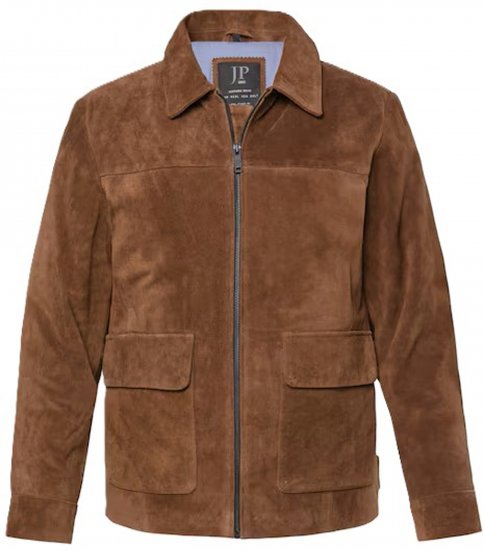 JP1880 Leather Jacket Genuine Cowhide Brown - Casacos - Casacos Homem Tamanhos Grandes