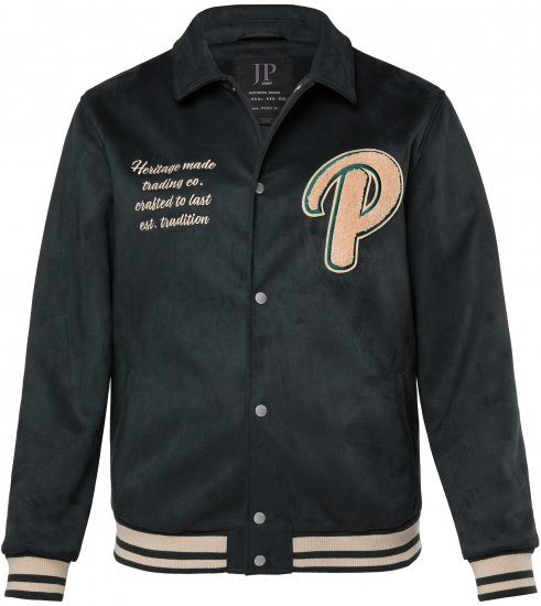 JP1880 Blouson Velour with Chest Embroidery Dark Green - Casacos - Casacos Homem Tamanhos Grandes