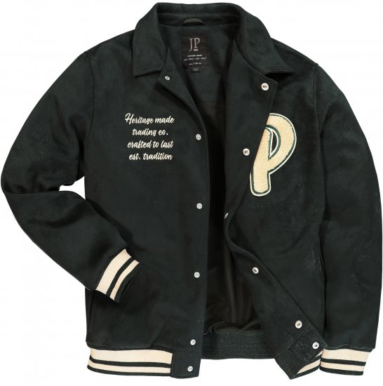 JP1880 Blouson Velour with Chest Embroidery Dark Green - Casacos - Casacos Homem Tamanhos Grandes