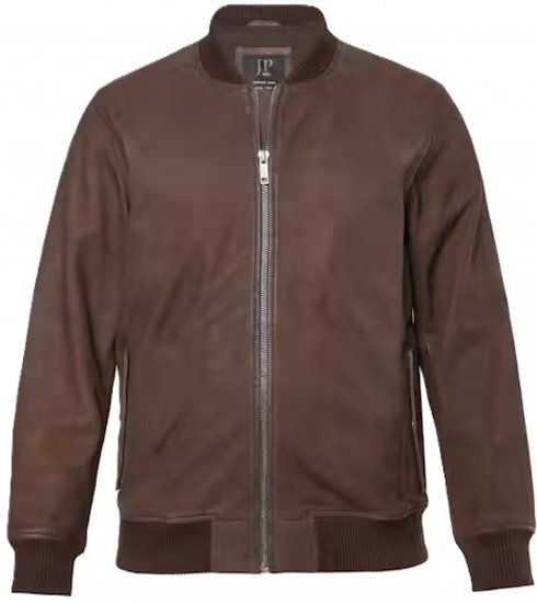 JP1880 Jacket Buffed Nubuck Lamb Leather Brown - Casacos - Casacos Homem Tamanhos Grandes
