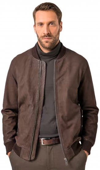 JP1880 Jacket Buffed Nubuck Lamb Leather Brown - Casacos - Casacos Homem Tamanhos Grandes