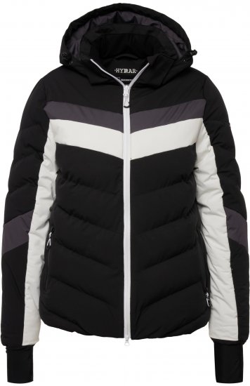 Ulla Popken HYPRAR Chevron Stripe Triple Function Quilted Fully Lined Ski Jacket Black - Jaquetas - 