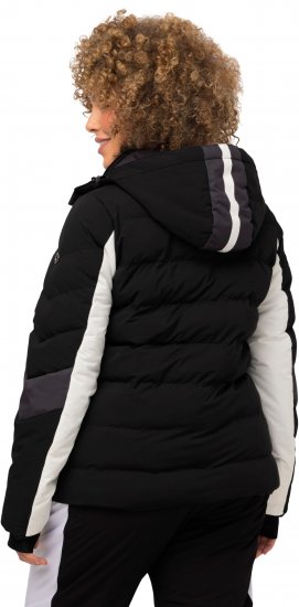 Ulla Popken HYPRAR Chevron Stripe Triple Function Quilted Fully Lined Ski Jacket Black - Jaquetas - 
