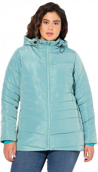 Ulla Popken Quilted Water Repellent Jacket Soft Turquoise - Jaquetas - 