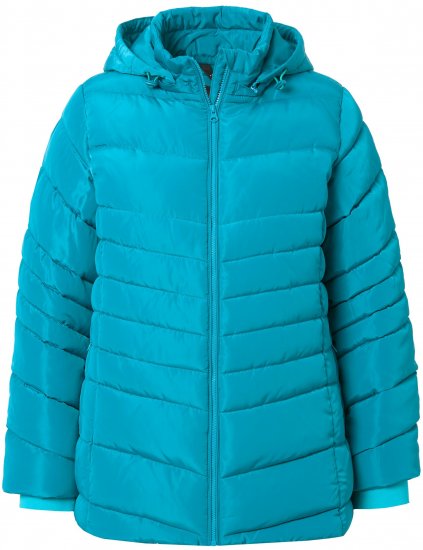 Ulla Popken Quilted Water Repellent Jacket Turquoise - Jaquetas - 