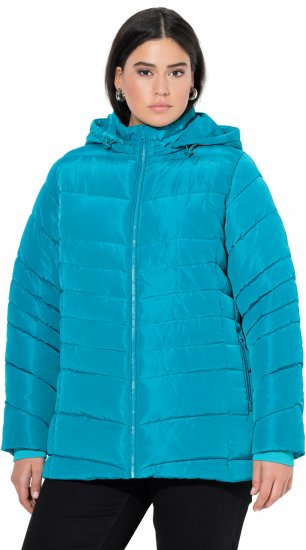 Ulla Popken Quilted Water Repellent Jacket Turquoise - Jaquetas - 