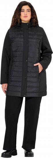 Ulla Popken HYPRAR Mixed Texture Water-Repellent Jacket Black - Jaquetas - 