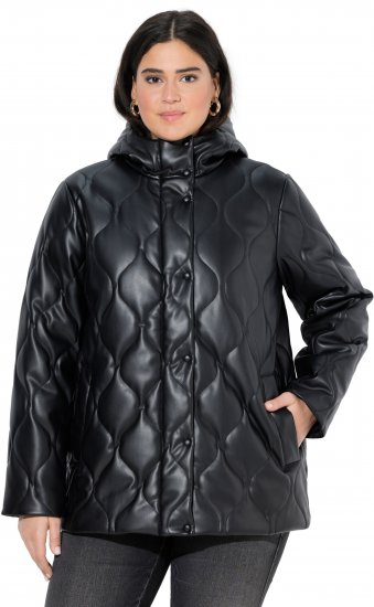 Ulla Popken Faux Leather Quilted Jacket Black - Jaquetas - 