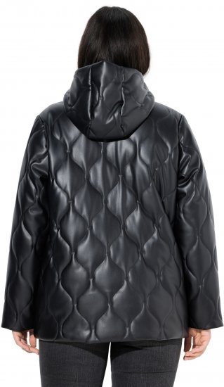 Ulla Popken Faux Leather Quilted Jacket Black - Jaquetas - 
