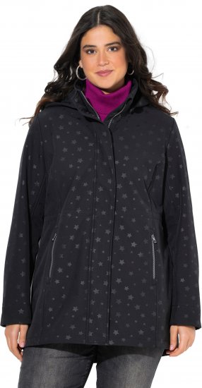 Ulla Popken HYPRAR Star Print Softshell Jacket Black - Jaquetas - 