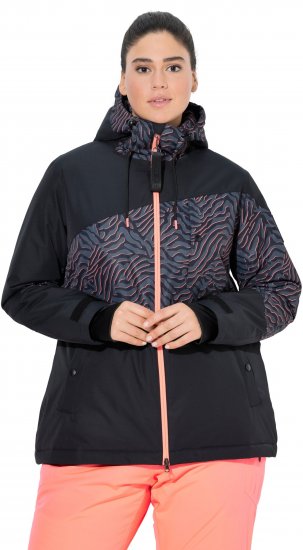 Ulla Popken Neon Ripple Performance Snow Jacket Black - Jaquetas - 