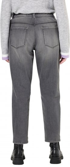 Ulla Popken Distressed Stretch Fit Boyfriend Jeans Dark Denim Blue - Jeans & Calças Femininas em Tamanhos Grandes – Plus Size - 