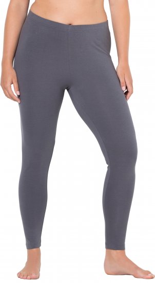 Ulla Popken Basic Stretch Knit Ankle Length Leggings Dark Grey - Jeans & Calças Femininas em Tamanhos Grandes – Plus Size - 