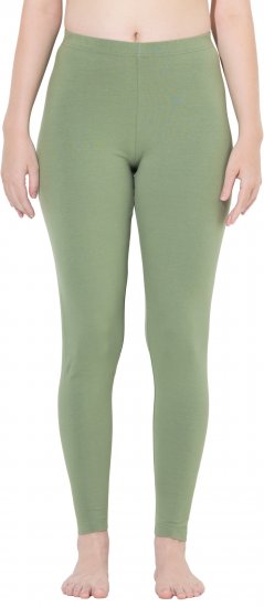 Ulla Popken Basic Stretch Knit Ankle Length Leggings Olive - Jeans & Calças Femininas em Tamanhos Grandes – Plus Size - 