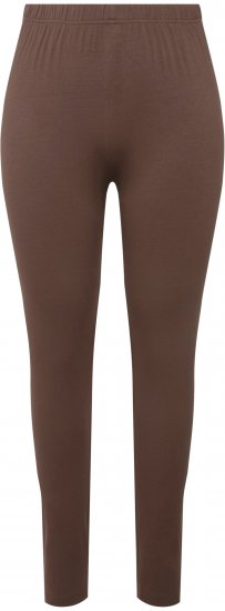 Ulla Popken Basic Stretch Knit Ankle Length Leggings Nougat Brown - Jeans & Calças Femininas em Tamanhos Grandes – Plus Size - 