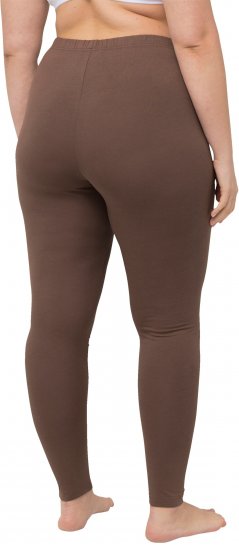 Ulla Popken Basic Stretch Knit Ankle Length Leggings Nougat Brown - Jeans & Calças Femininas em Tamanhos Grandes – Plus Size - 