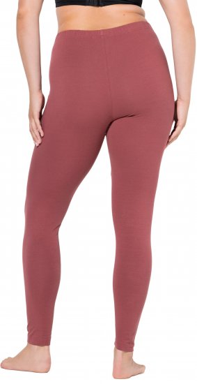 Ulla Popken Basic Stretch Knit Ankle Length Leggings Brick Red - Jeans & Calças Femininas em Tamanhos Grandes – Plus Size - 