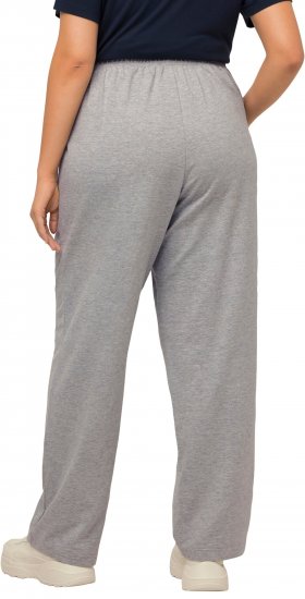 Ulla Popken Pull On Knit Straight Leg Pocket Pants Light Grey Melange - Jeans & Calças Femininas em Tamanhos Grandes – Plus Size - 