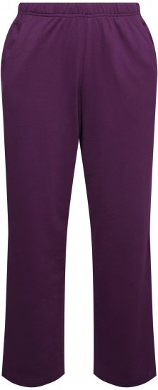 Ulla Popken Pull On Knit Straight Leg Pocket Pants Dark Blackberry - Jeans & Calças Femininas em Tamanhos Grandes – Plus Size - 