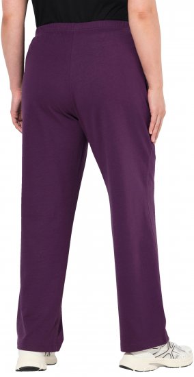 Ulla Popken Pull On Knit Straight Leg Pocket Pants Dark Blackberry - Jeans & Calças Femininas em Tamanhos Grandes – Plus Size - 