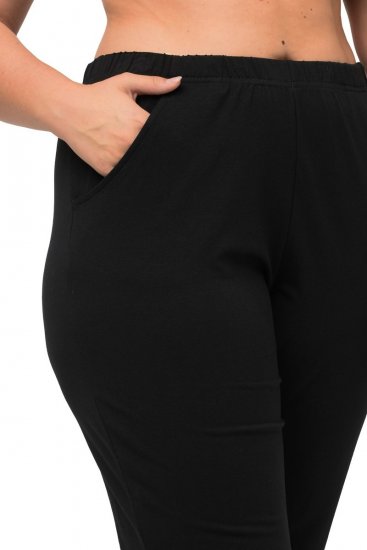 Ulla Popken Bootcut Elastic Waist Cotton French Terry Sport Pants Black - Ulla Popken - Roupa Plus-Size Ulla Popken