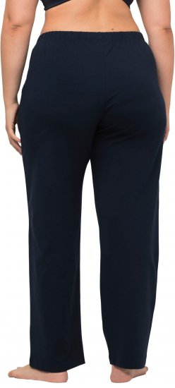 Ulla Popken Bootcut Elastic Waist Cotton French Terry Sport Pants Night Blue - Jeans & Calças Femininas em Tamanhos Grandes – Plus Size - 
