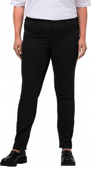Ulla Popken Denim Look All Elastic Pocket Sienna Jeggings Black - Jeans & Calças Femininas em Tamanhos Grandes – Plus Size - 