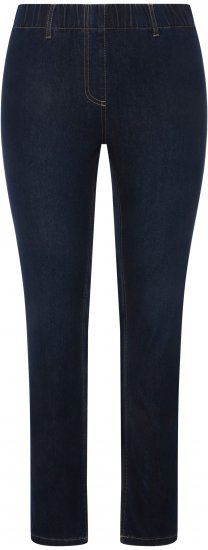 Ulla Popken Denim Look All Elastic Pocket Sienna Jeggings Dark Blue Denim - Jeans & Calças Femininas em Tamanhos Grandes – Plus Size - 