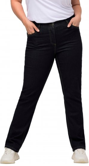 Ulla Popken Straight Leg Mandy Fit Stretch Jeans Dark Blue Denim - Jeans & Calças Femininas em Tamanhos Grandes – Plus Size - 