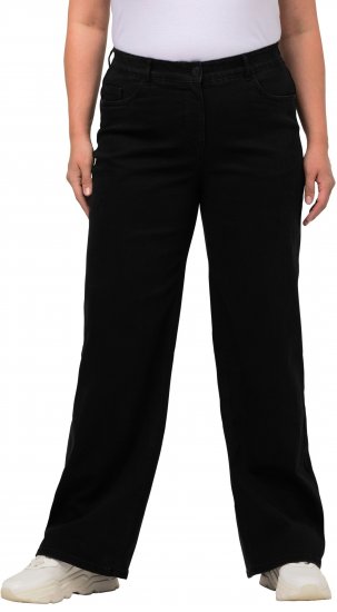 Ulla Popken Mary Fit Wide Leg Stretch Jeans Black - Jeans & Calças Femininas em Tamanhos Grandes – Plus Size - 