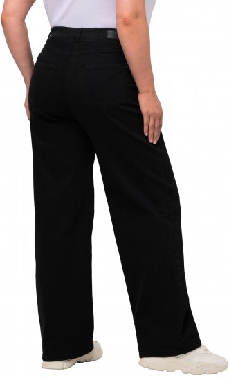 Ulla Popken Mary Fit Wide Leg Stretch Jeans Black - Jeans & Calças Femininas em Tamanhos Grandes – Plus Size - 
