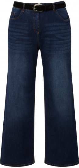 Ulla Popken Mary Fit Wide Leg Stretch Jeans Blue Denim - Jeans & Calças Femininas em Tamanhos Grandes – Plus Size - 