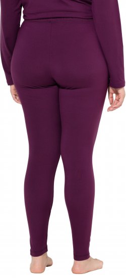 Ulla Popken Quick Dry Moisture Wicking Stretch Ski Leggings Grape Red - Jeans & Calças Femininas em Tamanhos Grandes – Plus Size - 