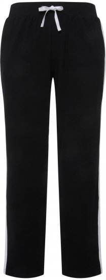Ulla Popken Side Stripe Adjustable Drawstring Waist Joggers Black - Jeans & Calças Femininas em Tamanhos Grandes – Plus Size - 