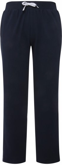 Ulla Popken Side Stripe Adjustable Drawstring Waist Joggers Navy - Jeans & Calças Femininas em Tamanhos Grandes – Plus Size - 