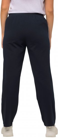 Ulla Popken Side Stripe Adjustable Drawstring Waist Joggers Navy - Jeans & Calças Femininas em Tamanhos Grandes – Plus Size - 