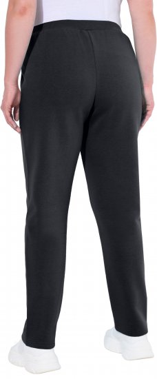 Ulla Popken Basic Drawstring Elastic Waist Cotton Blend Joggers Black - Jeans & Calças Femininas em Tamanhos Grandes – Plus Size - 