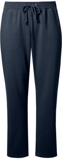 Ulla Popken Basic Drawstring Elastic Waist Cotton Blend Joggers Navy - Jeans & Calças Femininas em Tamanhos Grandes – Plus Size - 