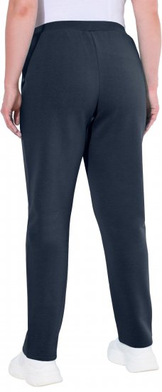 Ulla Popken Basic Drawstring Elastic Waist Cotton Blend Joggers Navy - Jeans & Calças Femininas em Tamanhos Grandes – Plus Size - 
