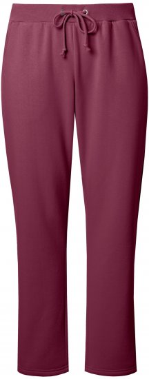 Ulla Popken Basic Drawstring Elastic Waist Cotton Blend Joggers Dark Berry - Jeans & Calças Femininas em Tamanhos Grandes – Plus Size - 