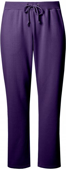 Ulla Popken Basic Drawstring Elastic Waist Cotton Blend Joggers Deep Violet - Jeans & Calças Femininas em Tamanhos Grandes – Plus Size - 