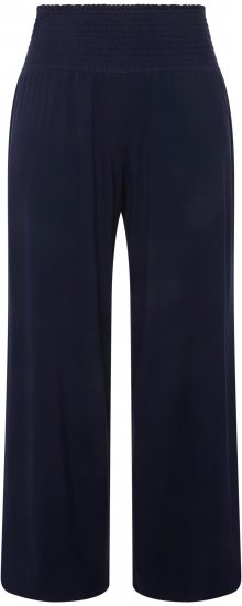Ulla Popken Wide Leg Smocked Waist Knit Pants Night Blue - Jeans & Calças Femininas em Tamanhos Grandes – Plus Size - 