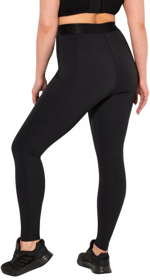 Ulla Popken Lightfit Quick Drying Leggings Black - Jeans & Calças Femininas em Tamanhos Grandes – Plus Size - 