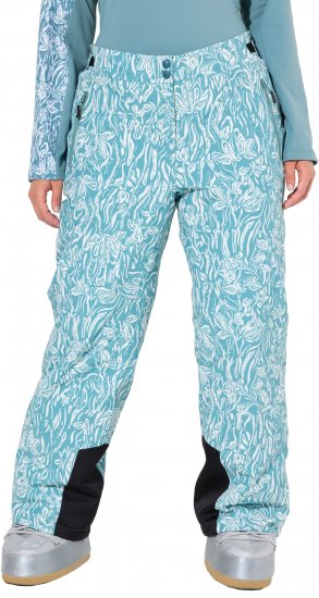 Ulla Popken Floral Print Ski Pants Ice Green - Jeans & Calças Femininas em Tamanhos Grandes – Plus Size - 