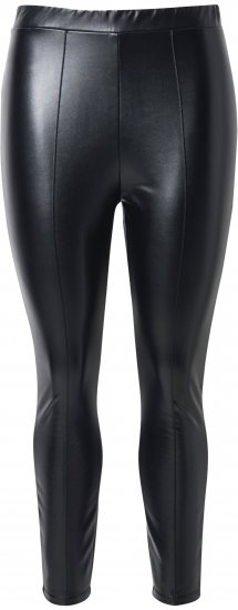 Ulla Popken Metallic Faux Leather Leggings Black - Jeans & Calças Femininas em Tamanhos Grandes – Plus Size - 