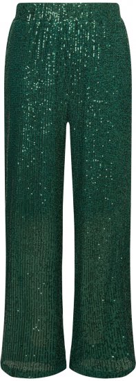 Ulla Popken Wide Leg Sequined Pants Dark Green - Jeans & Calças Femininas em Tamanhos Grandes – Plus Size - 