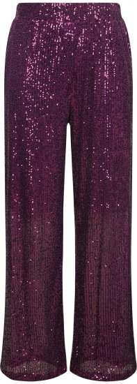 Ulla Popken Wide Leg Sequined Pants Mulberry - Jeans & Calças Femininas em Tamanhos Grandes – Plus Size - 