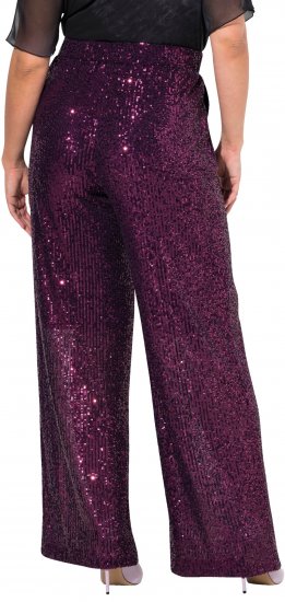 Ulla Popken Wide Leg Sequined Pants Mulberry - Jeans & Calças Femininas em Tamanhos Grandes – Plus Size - 