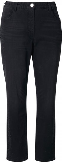 Ulla Popken Rhinestone Detail Stretch Fit Jeans Black - Jeans & Calças Femininas em Tamanhos Grandes – Plus Size - 
