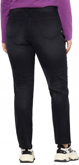 Ulla Popken Rhinestone Detail Stretch Fit Jeans Black - Jeans & Calças Femininas em Tamanhos Grandes – Plus Size - 